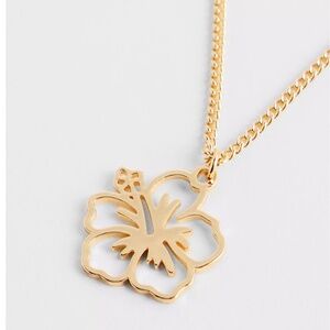 New Gold Hibiscus Flower Necklace